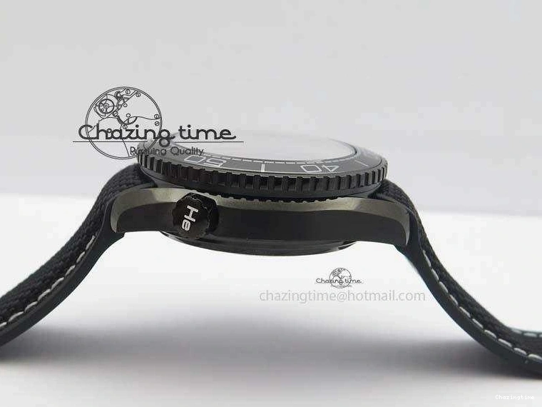 0427 Planet Ocean 45mm GMT DLC JHF Best Edition Black Dial On Rubber Strap A Durable 8194